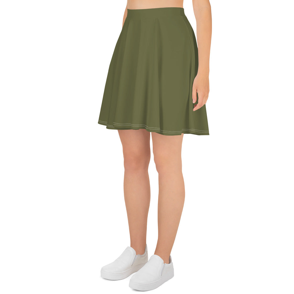 Khaki Green Skater Skirt