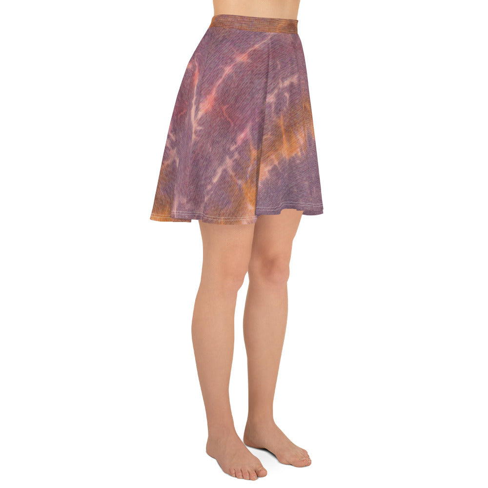 Purple Sunset Tie Dye Skater Skirt