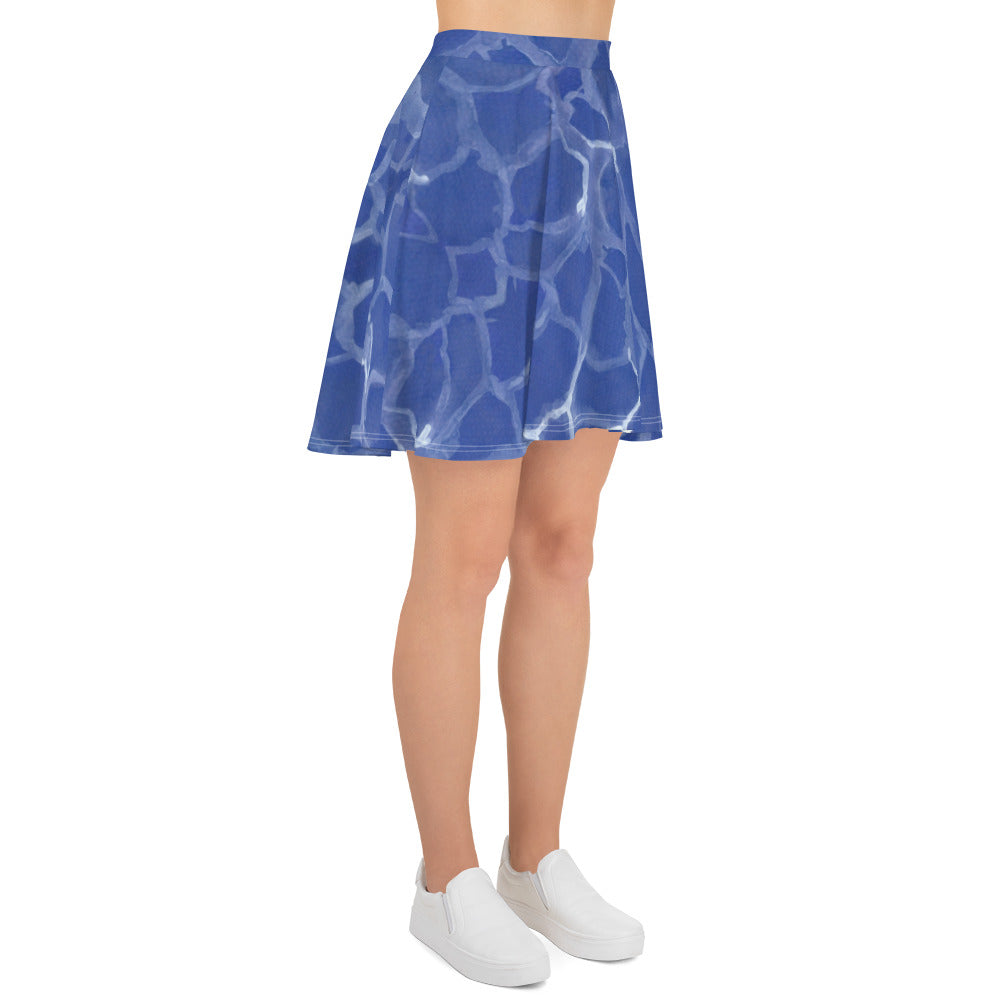 Blue Pool Skater Skirt