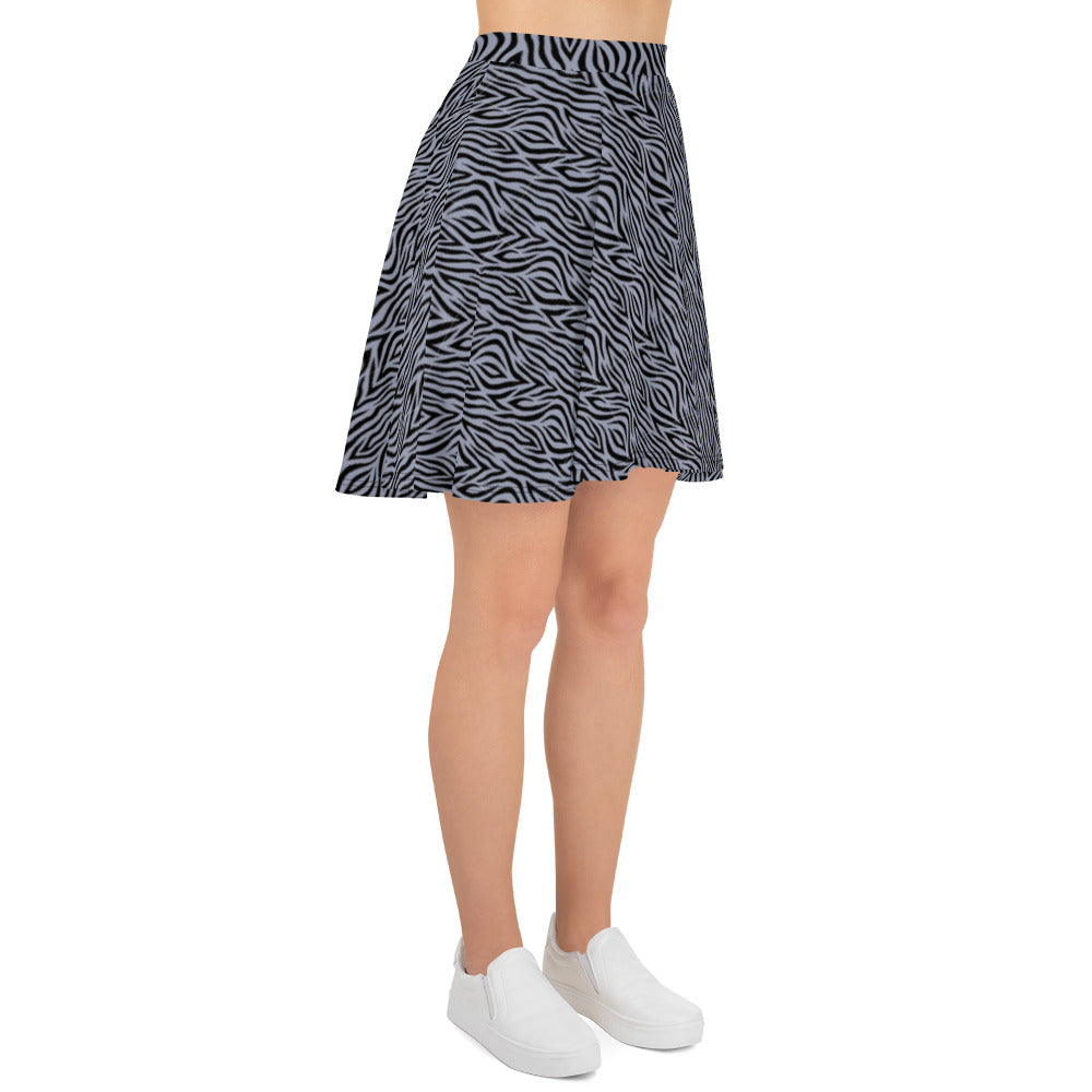 Grey Zebra Skater Skirt