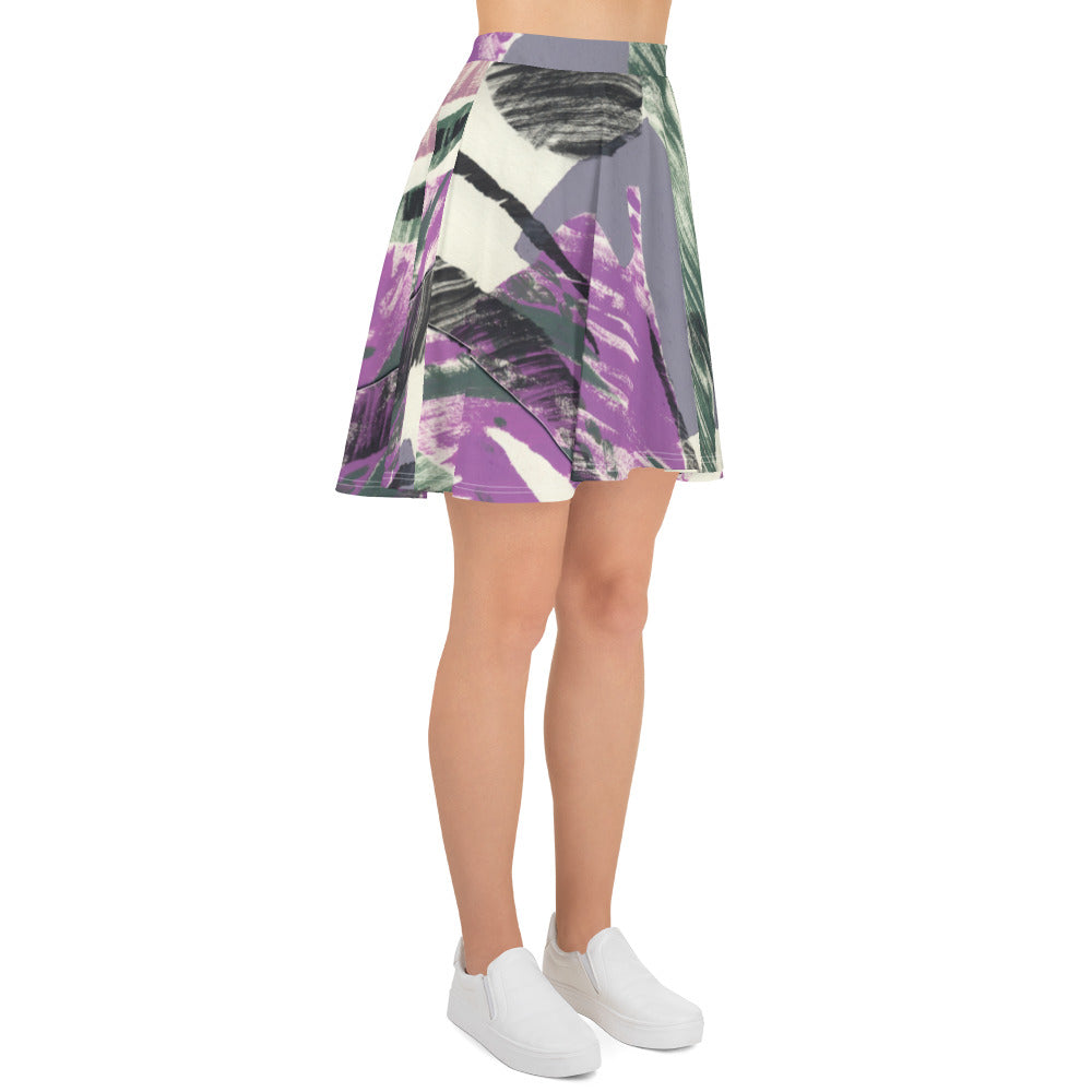 Abstract Collage Skater Skirt