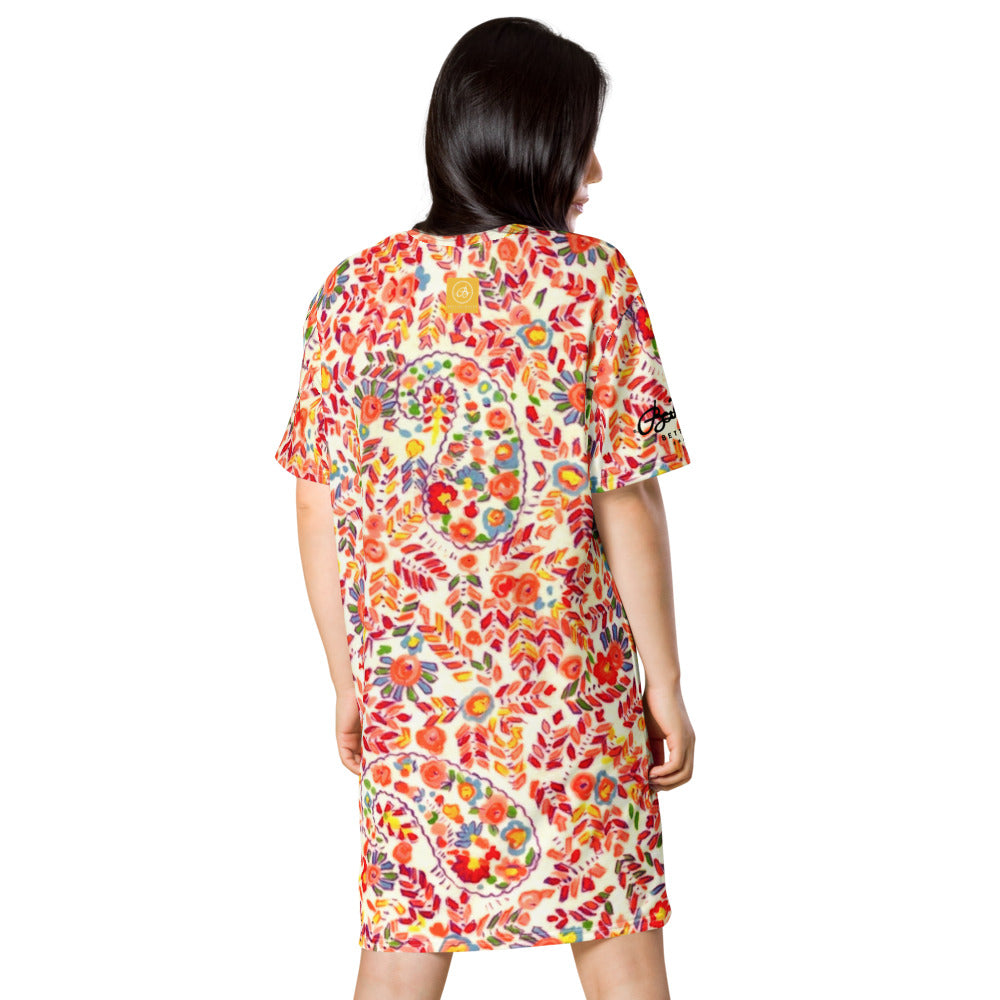 Retro Paisley T-shirt dress