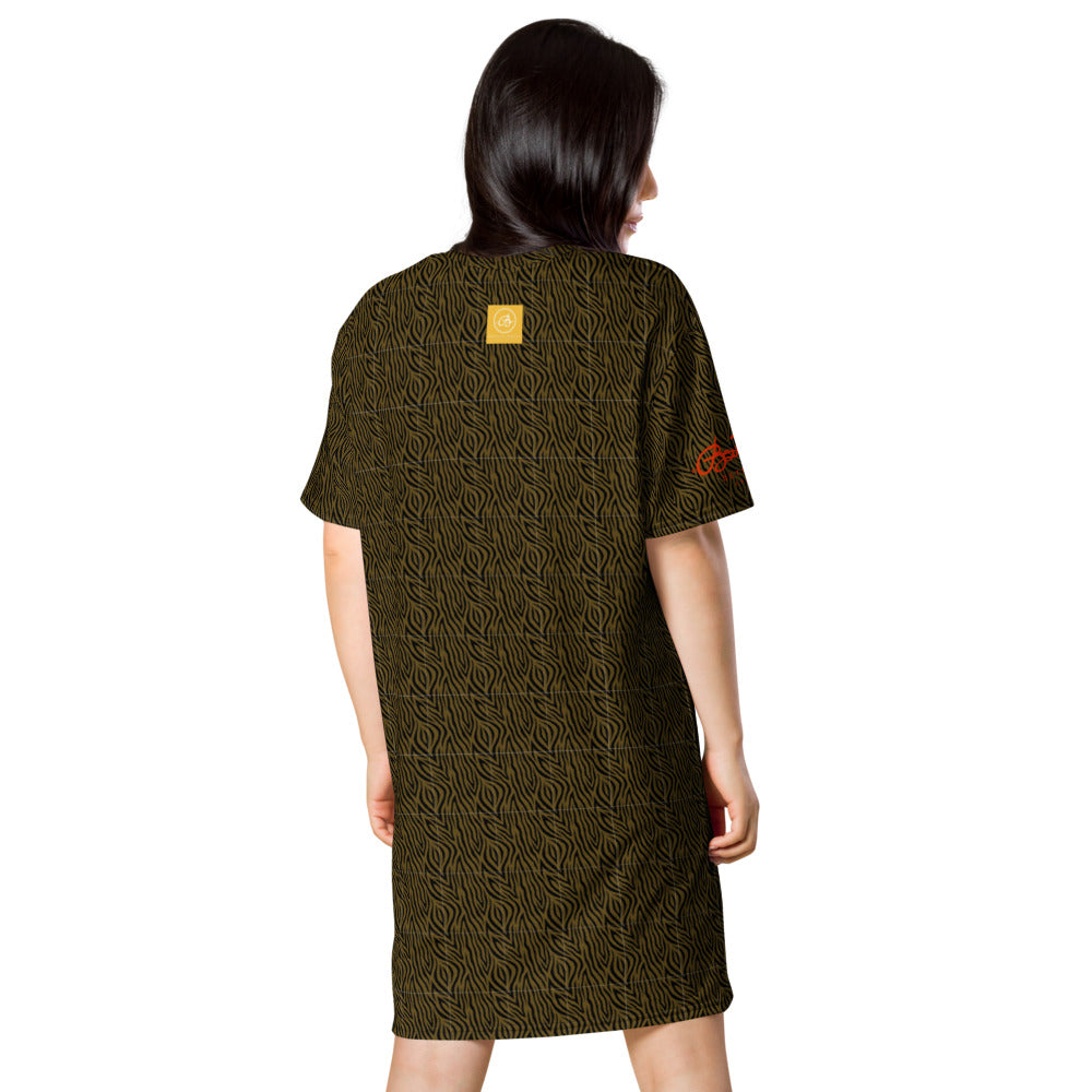 Olive Zebra T-shirt dress