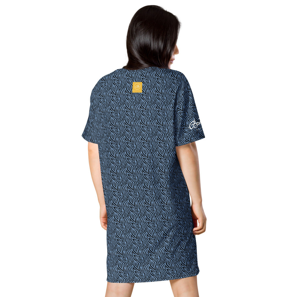 Blue Zebra T-shirt dress