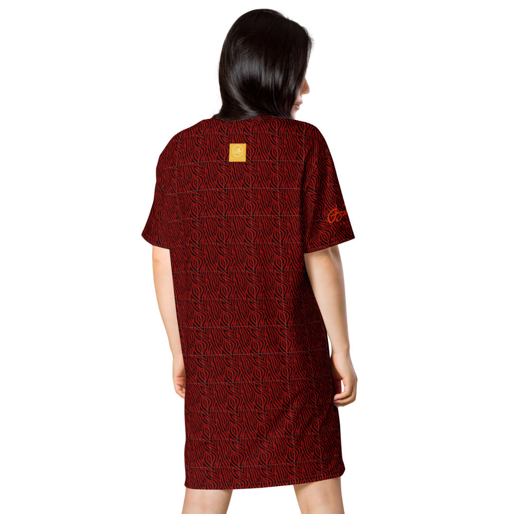 Red Zebra T-shirt dress