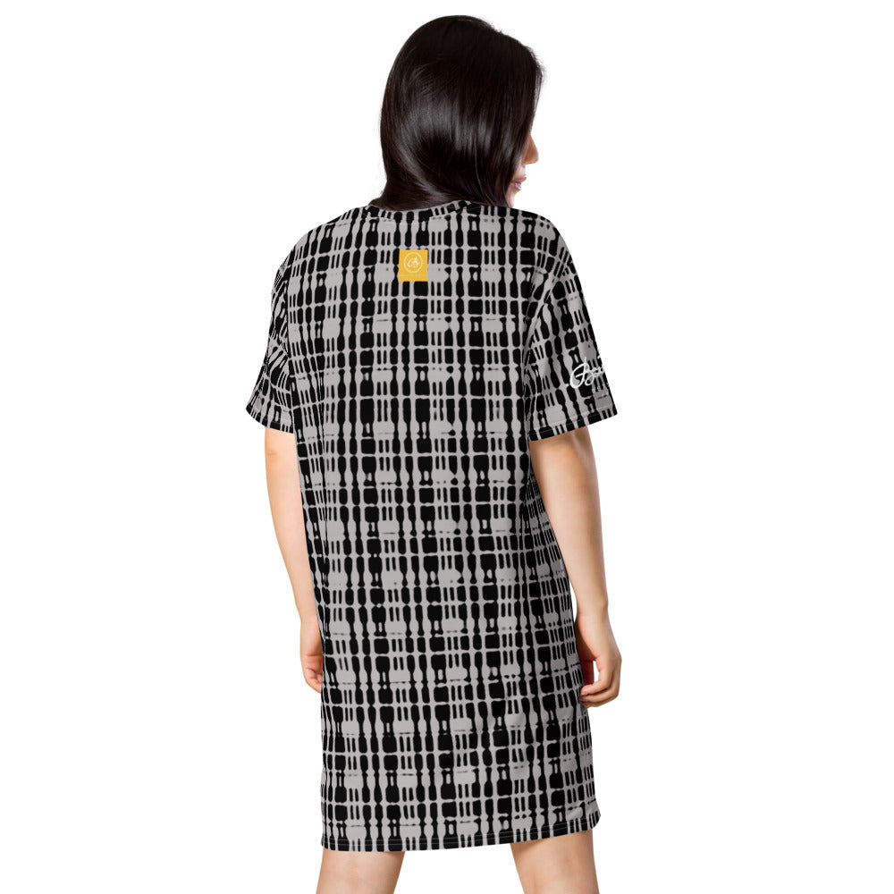 Grey Tight Plaid T-shirt dress