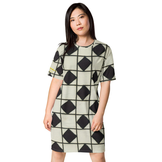 B&W Checkerboard T-shirt dress