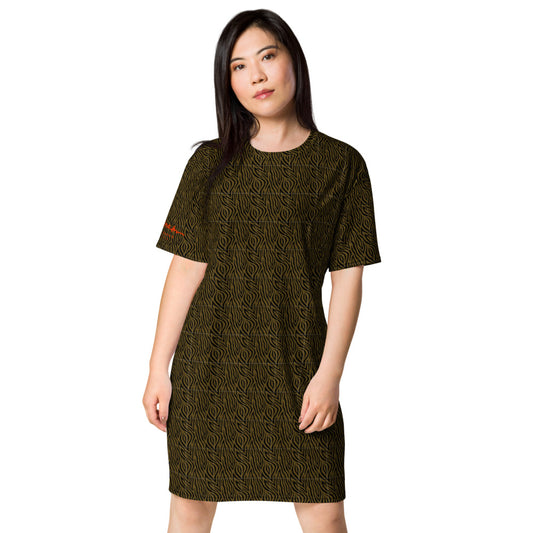 Olive Zebra T-shirt dress