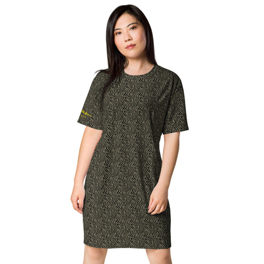 Khaki Zebra T-shirt dress