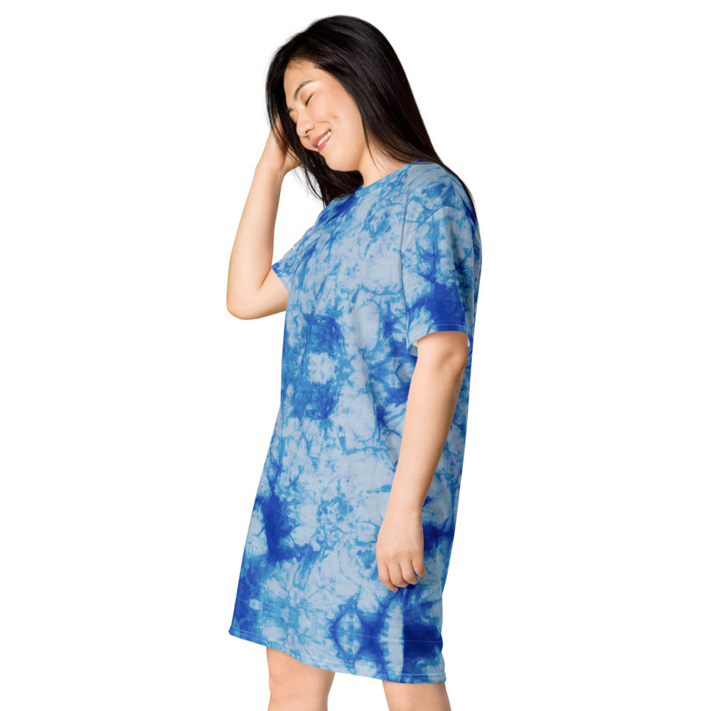 Blue Tie Dye T-shirt dress