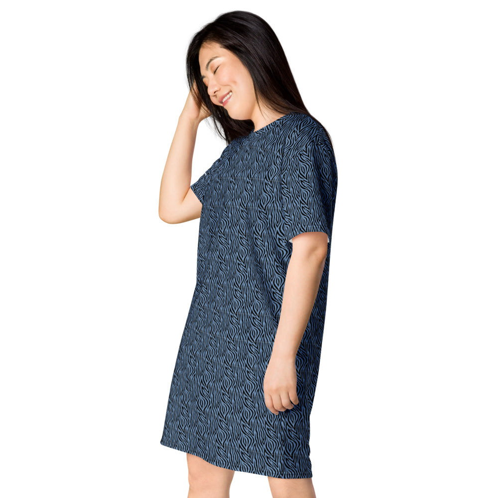 Blue Zebra T-shirt dress