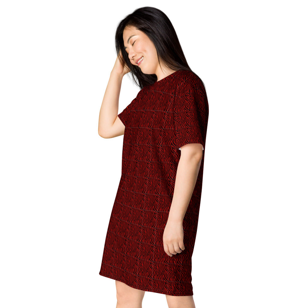 Red Zebra T-shirt dress