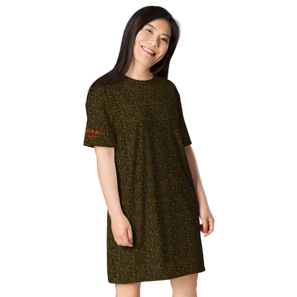 Olive Zebra T-shirt dress