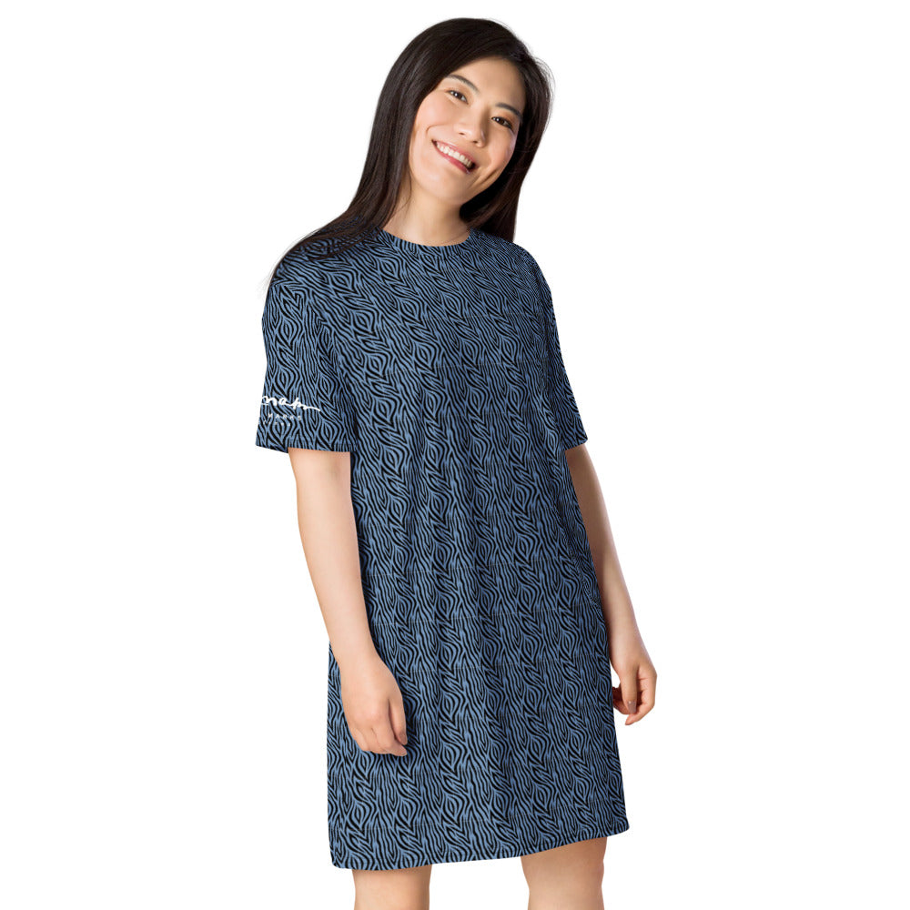 Blue Zebra T-shirt dress