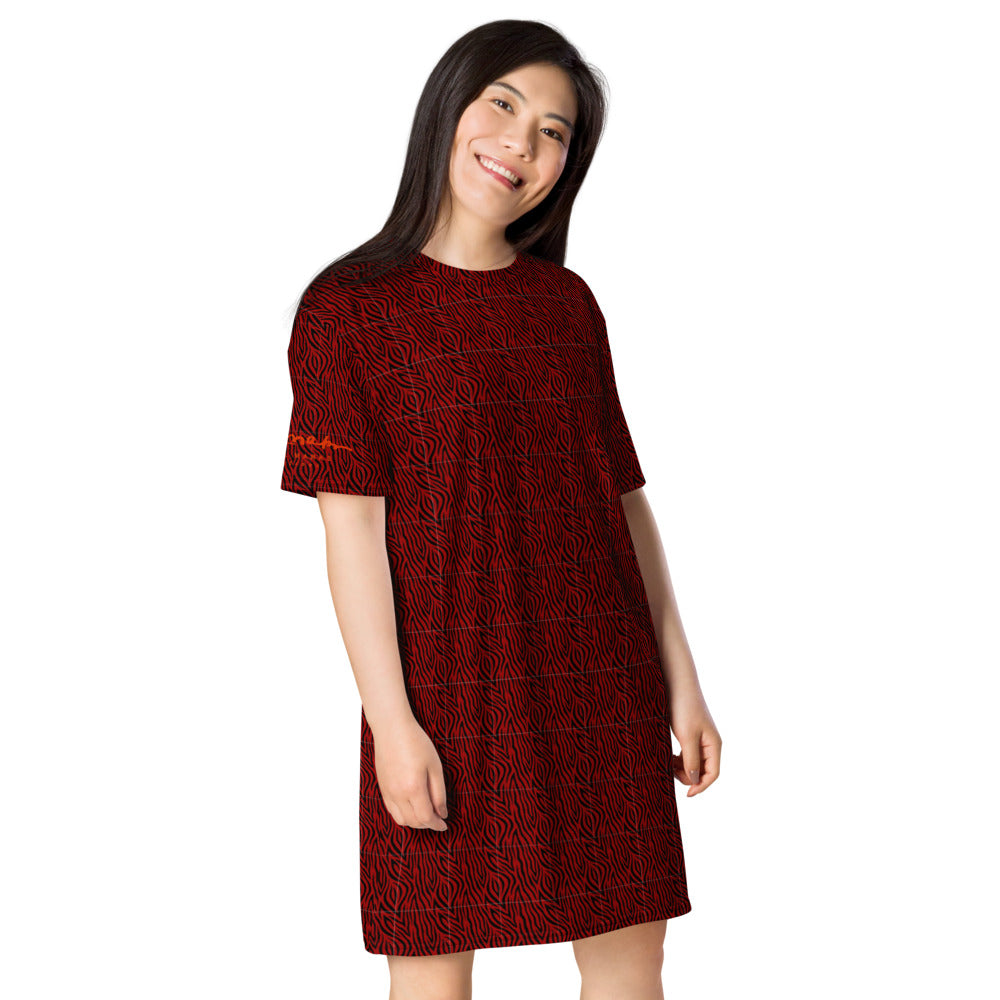 Red Zebra T-shirt dress