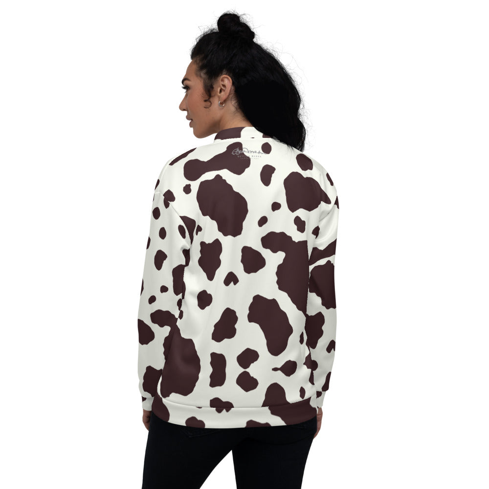 Recycled Unisex Bomber Jacket - BW Pony Skin - Women