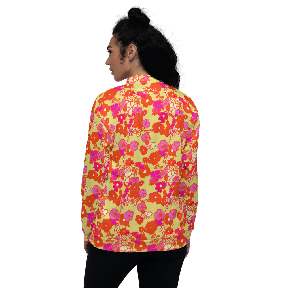 Recycled Unisex Bomber Jacket - Ice Cream Floral - Women