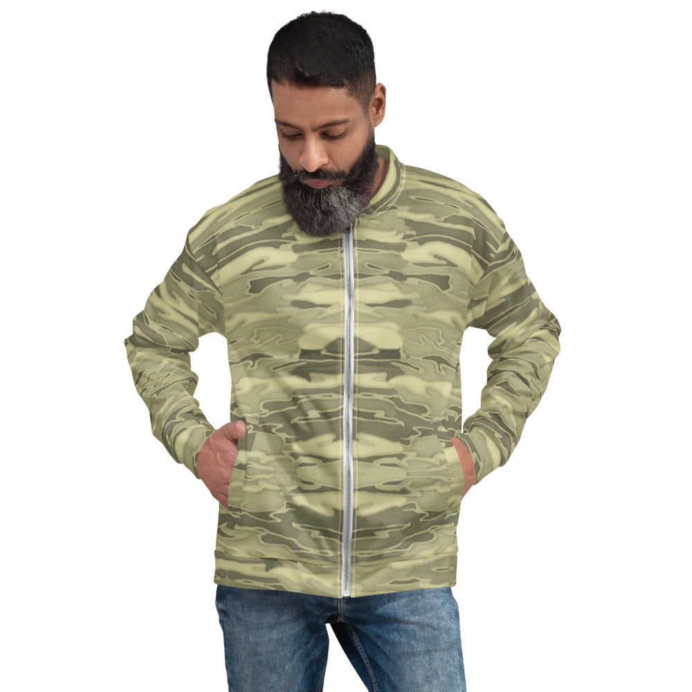 Unisex Bomber Jacket - Khaki Camouflage Lava - Men