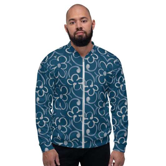 Unisex Bomber Jacket - Linear Sixties Floral - Men