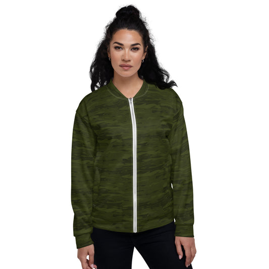 Recycled Unisex Bomber Jacket - Army Camouflage Lava - Women