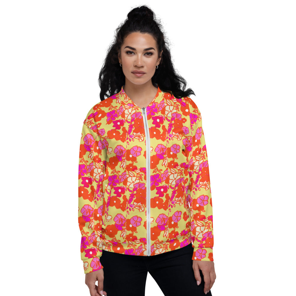 Recycled Unisex Bomber Jacket - Ice Cream Floral - Women