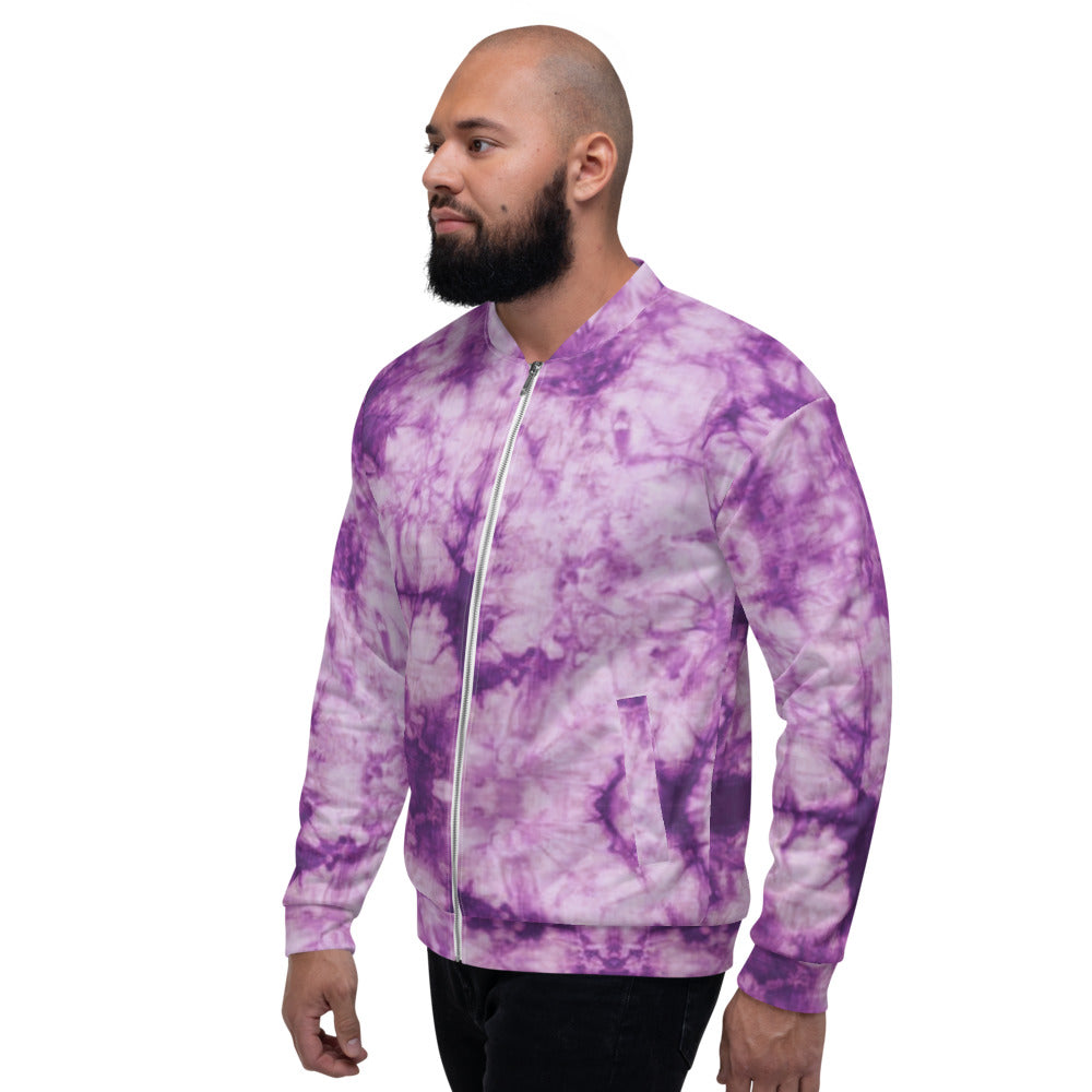 Unisex Bomber Jacket - Purple Tie Dye - Men