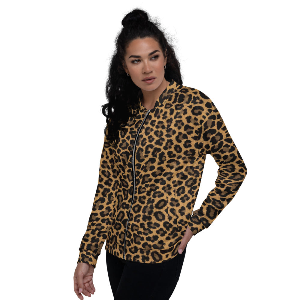 Unisex Bomber Jacket - Leopard - Women