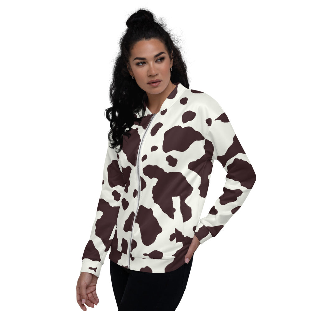 Recycled Unisex Bomber Jacket - BW Pony Skin - Women