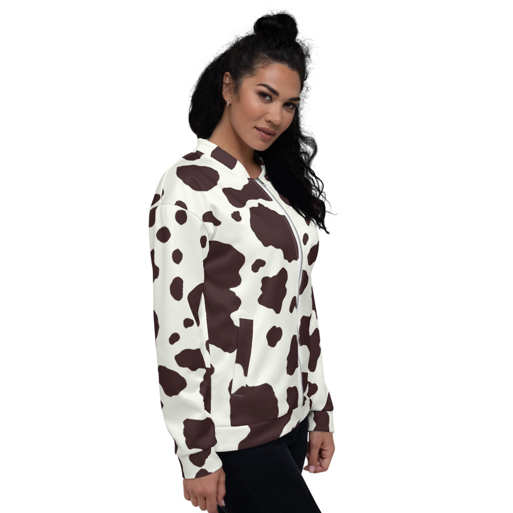 Recycled Unisex Bomber Jacket - BW Pony Skin - Women