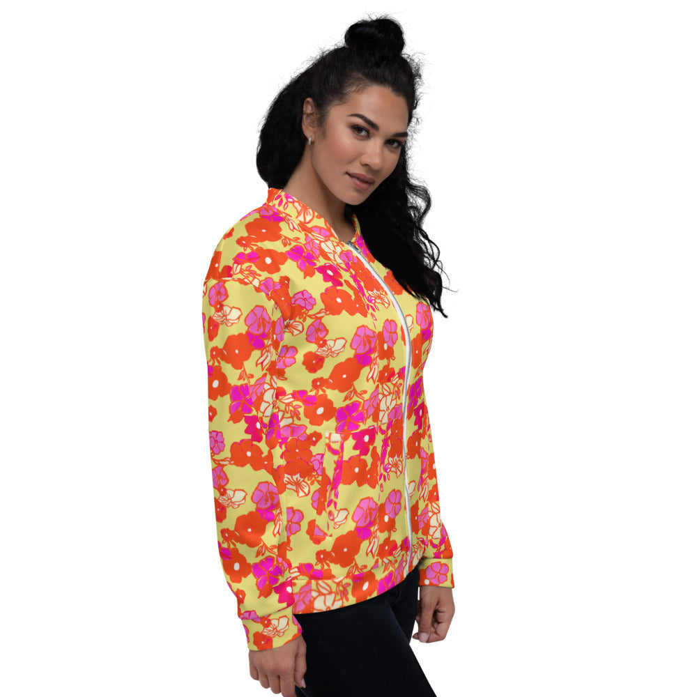 Recycled Unisex Bomber Jacket - Ice Cream Floral - Women