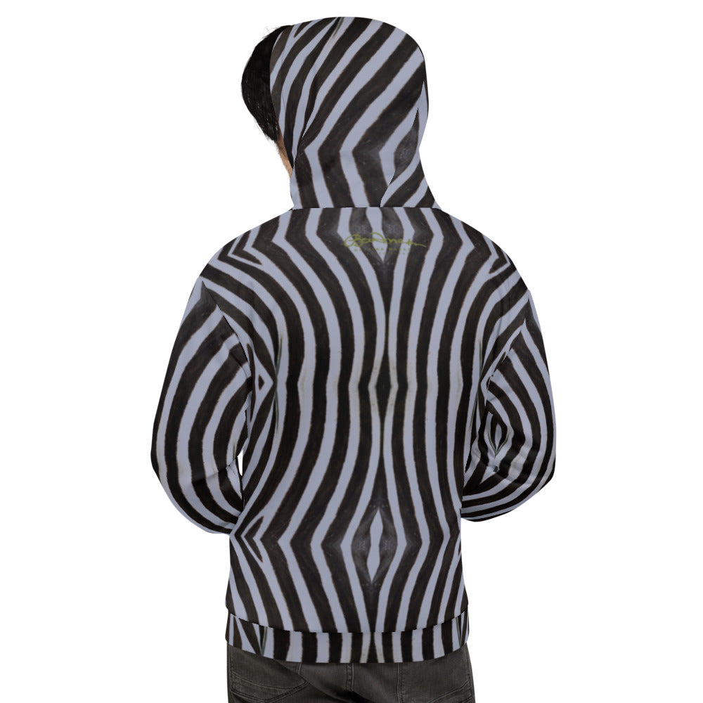 Recycled Unisex Hoodie - Grey Zebra - Men