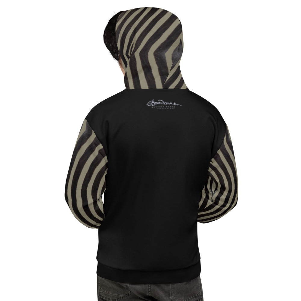 Recycled Unisex Hoodie - Engineered Khaki Zebra - Men