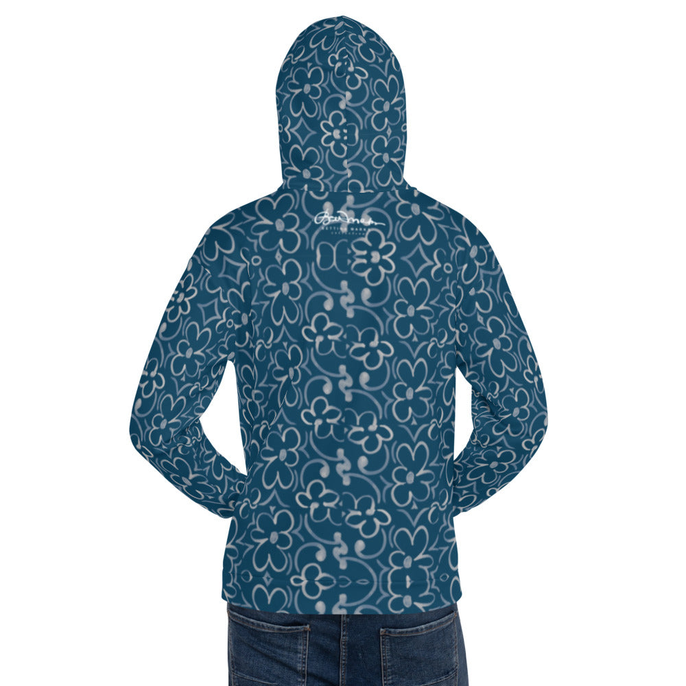 Recycled Unisex Hoodie - Linear Sixties Floral - Men