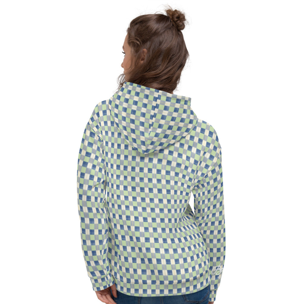 Recycled Unisex Hoodie - Checkerboard Plaid - Women