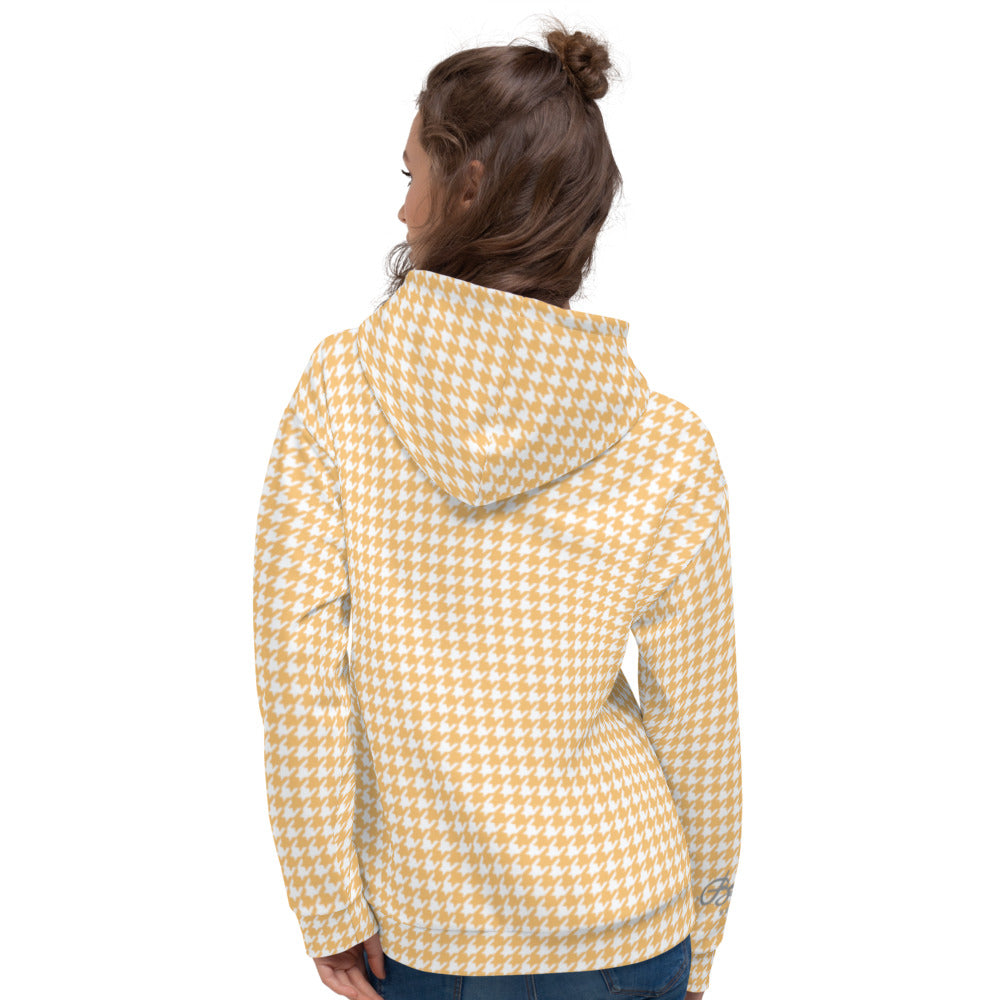 Recycled Unisex Hoodie - Banana Houndstooth - Women