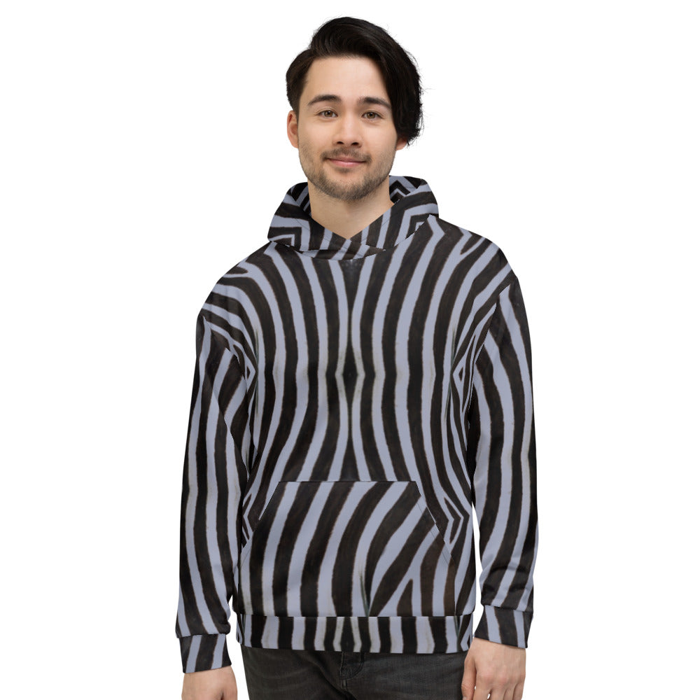 Recycled Unisex Hoodie - Grey Zebra - Men