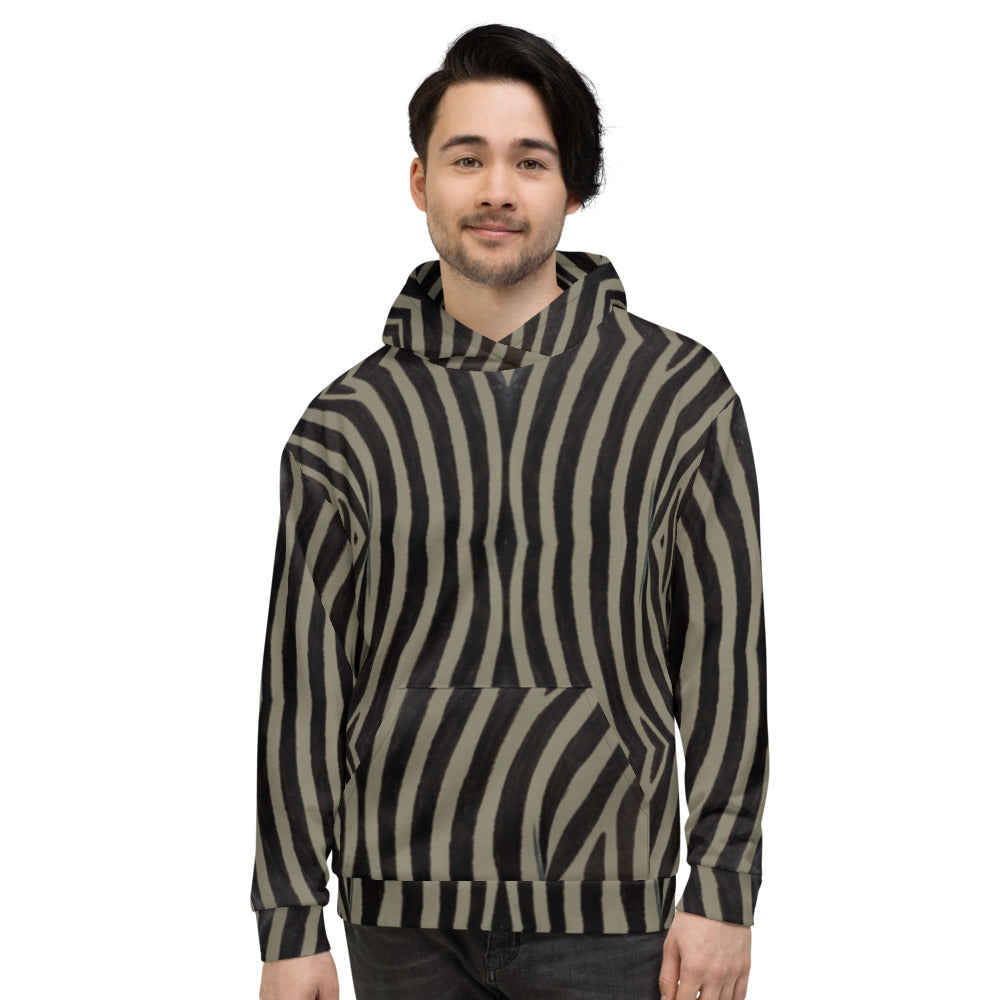 Recycled Unisex Hoodie - Khaki Zebra - Men