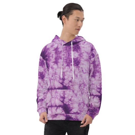 Recycled Unisex Hoodie - Purple Tie Dye - Men