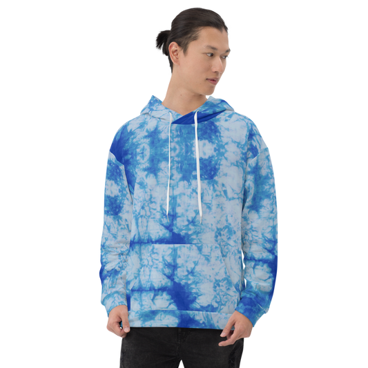 Recycled Unisex Hoodie - Blue Tie Dye - Men