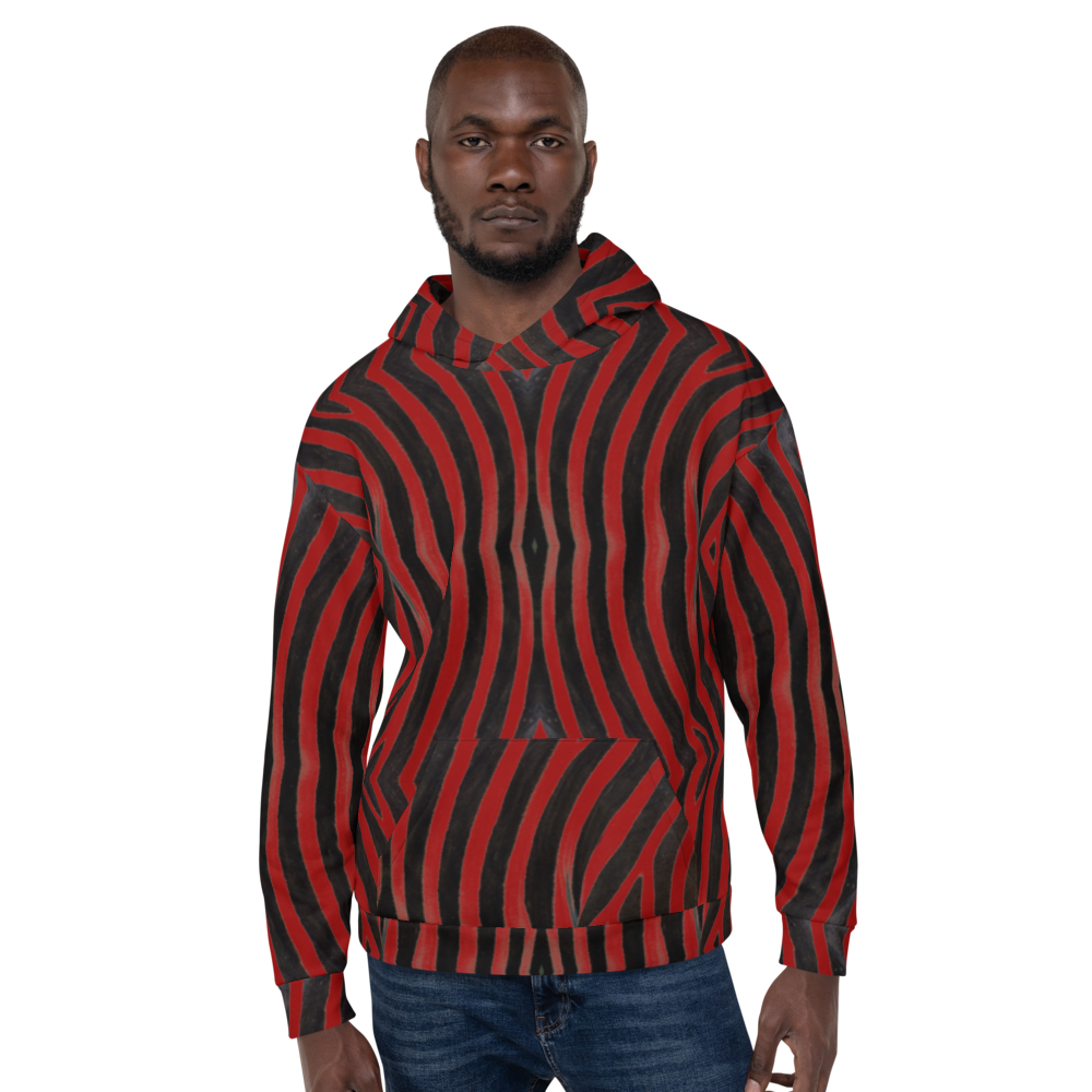 Recycled Unisex Hoodie - Red Zebra - Men