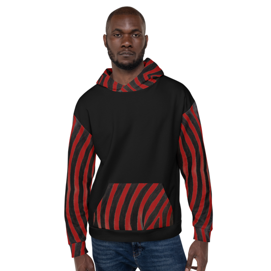 Recycled Unisex Hoodie - Engineered Red Zebra - Men