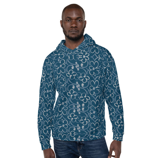 Recycled Unisex Hoodie - Linear Sixties Floral - Men