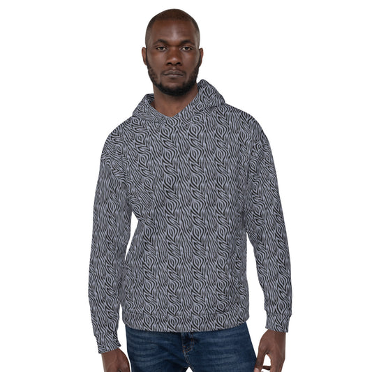 Recycled Unisex Hoodie - Grey Zebra - Men