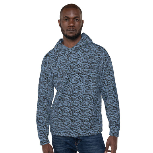 Recycled Unisex Hoodie - Blue Zebra - Men