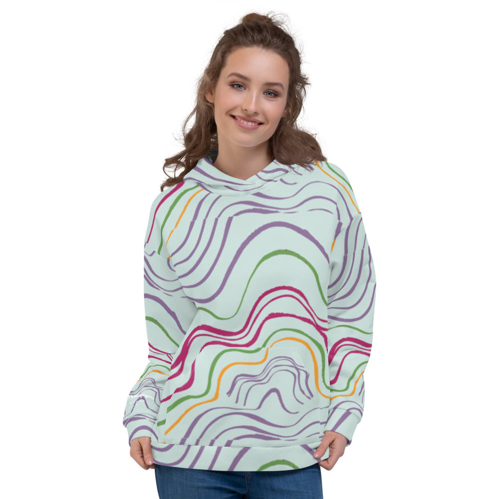 Recycled Unisex Hoodie - Psychedelic Spring - Women