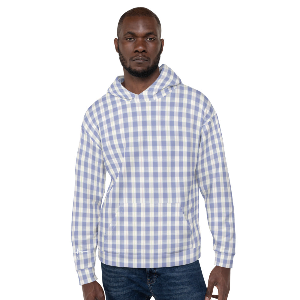 Recycled Unisex Hoodie - Navy Plaid - Men