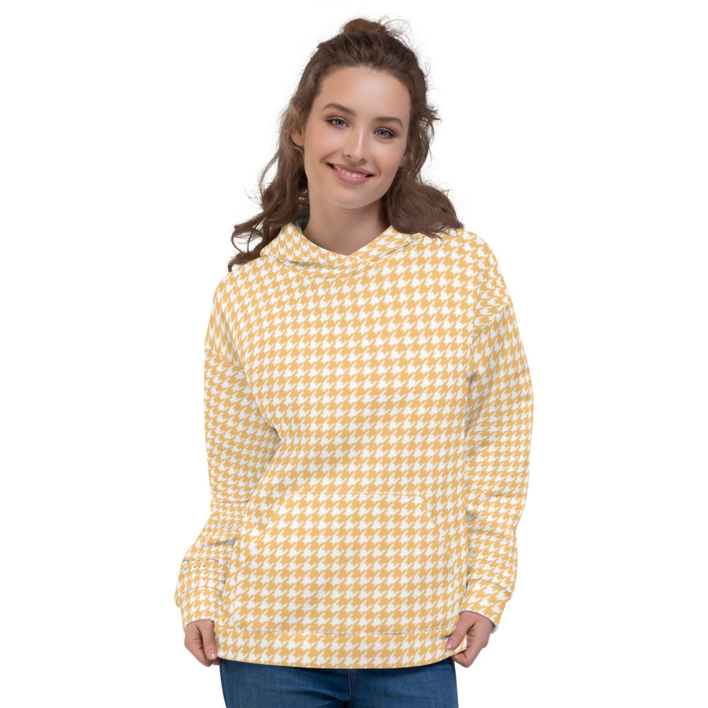 Recycled Unisex Hoodie - Banana Houndstooth - Women