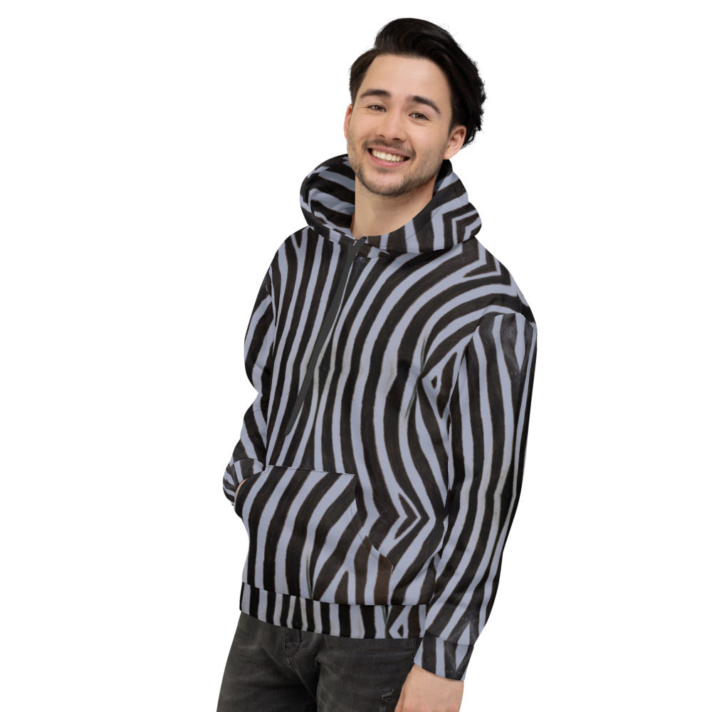 Recycled Unisex Hoodie - Grey Zebra - Men