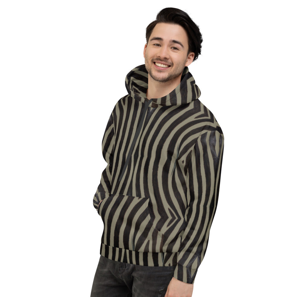 Recycled Unisex Hoodie - Khaki Zebra - Men