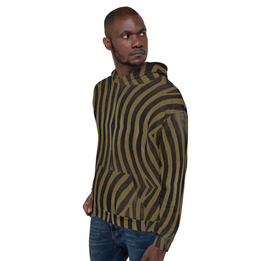 Recycled Unisex Hoodie - Olive Zebra - Men